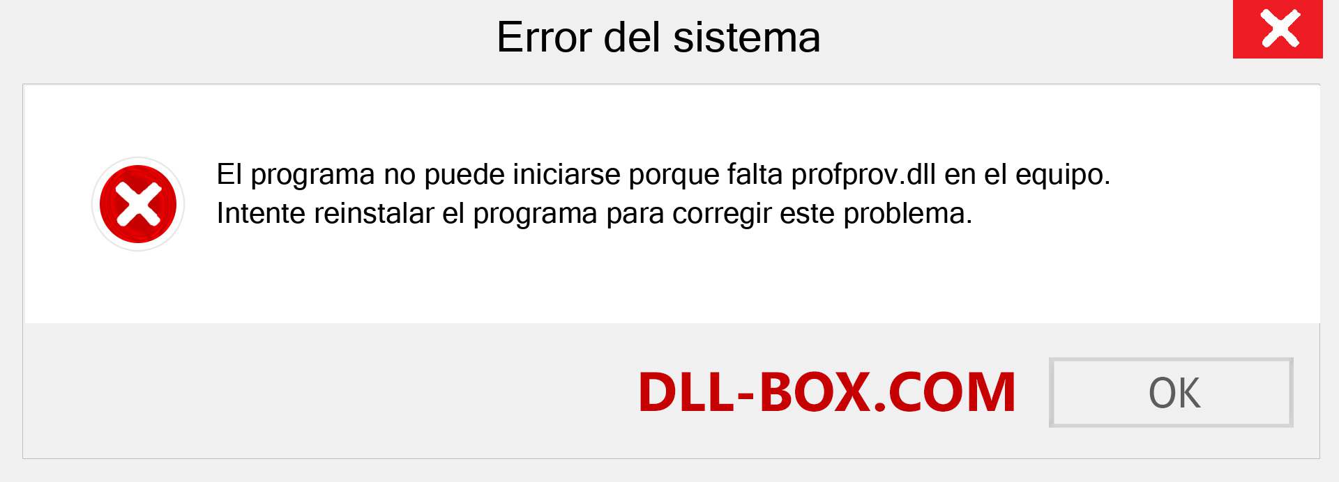 ¿Falta el archivo profprov.dll ?. Descargar para Windows 7, 8, 10 - Corregir profprov dll Missing Error en Windows, fotos, imágenes