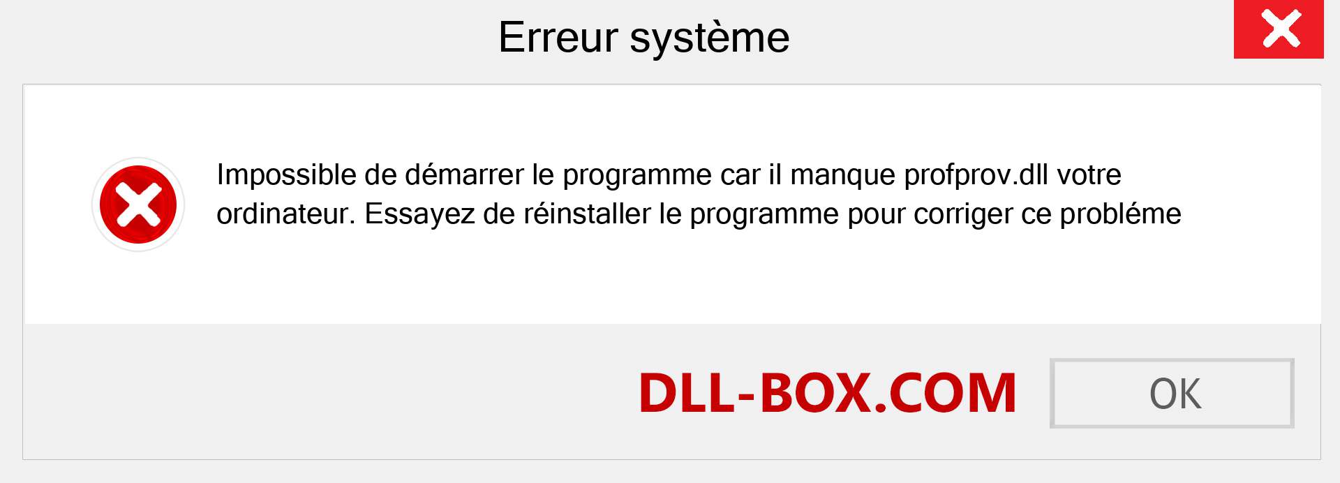 Le fichier profprov.dll est manquant ?. Télécharger pour Windows 7, 8, 10 - Correction de l'erreur manquante profprov dll sur Windows, photos, images